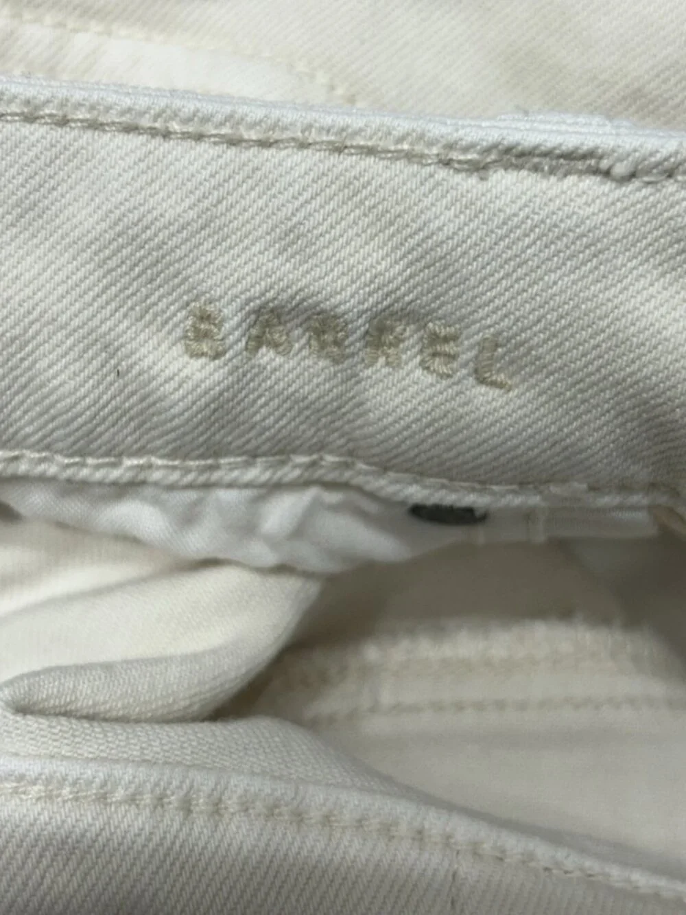 American Eagle Barrel Jeans Womens 6 Cream High Rise Ankle 31”x27.5”